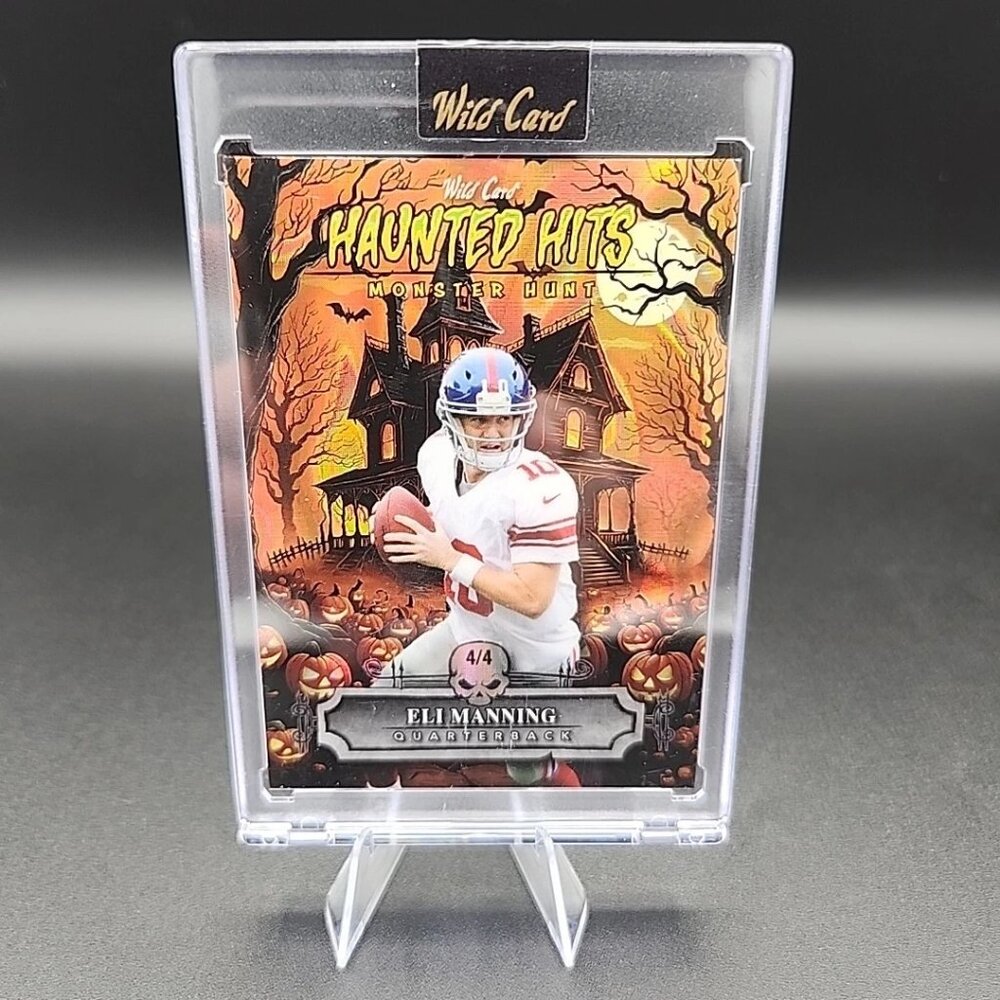 2025 Wild Card Haunted Hits ELI MANNING 4/4 Monster Hunt Orange Giants SSP